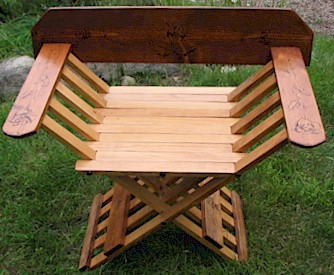 wood folding or X-chair with golden oak finish