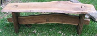natural walnut and oak bench